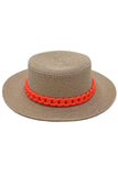 Chain Accent Boater Hat