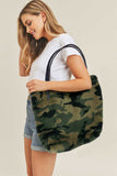 Camo Zipper Tote Bag