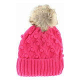 Bobble Knit Fur Pom C.C Beanie