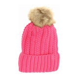 Fuzzy Lined Fur Pom C.C Beanie