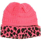 Matching Cuff Leopard Print C.C Beanie