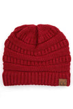 C.C Women's Ribbed Knit Solid Color Beanie
