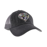C.C Heart Stone Embellishment Baseball Cap
