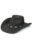 C.C Trim Band Vegan Felt Cowboy Hat
