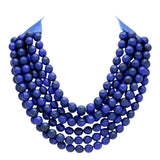 Women's Chunky Multi-Strand Beaded Statement Necklace with Magnetic Clasp