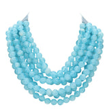 Women's Chunky Multi-Strand Beaded Statement Necklace with Magnetic Clasp