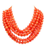 Women's Chunky Multi-Strand Beaded Statement Necklace with Magnetic Clasp