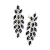 Marquise Crystal Oval Cluster Vine Clip On Earrings