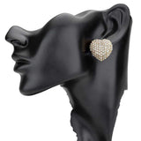 Crystal Embellished Heart Stud Earrings