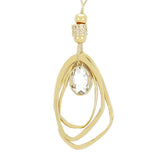 Oval Glass Crystal Triple Abstract Hoop Necklace