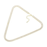 Stainless Steel Emerald Cut CZ Stone Tennis Chain Necklace