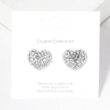 Crystal Pave Heart Stud Earrings