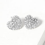 Crystal Pave Heart Stud Earrings