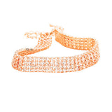 4 Rows Pave CZ Tennis Evening Bracelet
