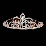 Teardrop Crystal Rhinestone Happy Birthday Tiara