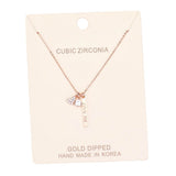 Gold Dipped CZ 'Love Me' Heart Pendant Necklace