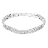 3Rows Rhinestone Evening Bracelet