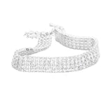 4 Rows Pave CZ Tennis Evening Bracelet
