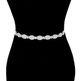 Oval Shaped Sash Ribbon Bridal Wedding Belt Headband