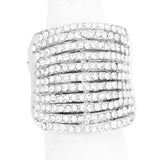 Rhinestone Pave Multi Row Stretch Ring