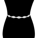 Crystal Marquise Sash Ribbon Bridal Wedding Belt Headband