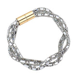 Stone Embellished Twisted Magnetic Bracelet