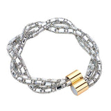 Stone Embellished Twisted Magnetic Bracelet