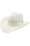 C.C Women's Bride Pearl & Rhinestone Trim Cowboy Hat