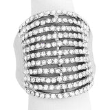 Wide Rhinestone Stretch Ring