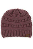 C.C Women's Ribbed Knit Solid Color Beanie