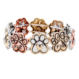 Fur Mama Animal Paw Metal Stretch Bracelet