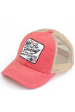 C.C BE YOURSELF Patch Criss-cross Pony Cap