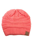 C.C Women's Ribbed Knit Solid Color Beanie