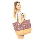 Leopard Print Jute Tote Bag
