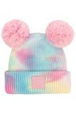 C.C Tie Dye Baby Beanie C.C Rubber Patch Double Yarn Pom