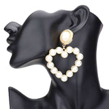 Bubble Stone Cluster Open Heart Dangle Earrings
