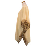 Animal Border Chiffon Kimono Poncho
