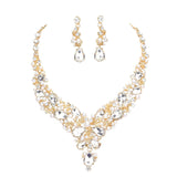 Round Teardrop Stone Accented Evening Necklace