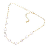 Heart Pearl Link Choker Necklace
