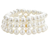 Multi Layered Pearl Stretch Bracelet