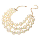 Triple Layered Chunky Pearl Necklace