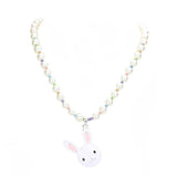 Enamel Easter Bunny Pendant Pearl Necklace