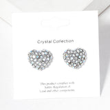 Crystal Pave Heart Stud Earrings