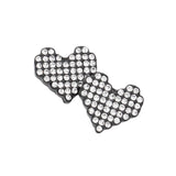 Crystal Pave Heart Stud Earrings