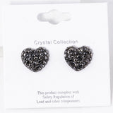 Crystal Pave Heart Stud Earrings