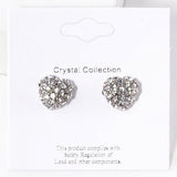 Crystal Paved Heart Stud Earrings