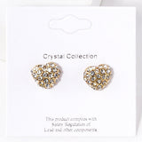 Crystal Paved Heart Stud Earrings