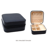 Faux Leather Portable Square Jewelry Box