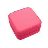 Faux Leather Portable Square Jewelry Box