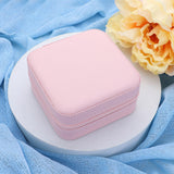 Faux Leather Portable Square Jewelry Box